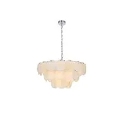 Elegant Lighting Charlotte 14 Light 28 inch Alabaster Chandelier in Chrome 1010D28C-11ST