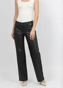 32" Wide Vegan Leather Pant - Brown