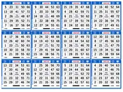 12-Face Horizontal Bingo Paper