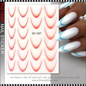 NAIL STICKER Gradient French Line, Red #SD1927