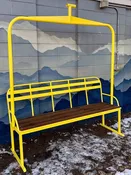 4-Person Yellow Replica Ski Chairlift Bench