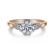 Art Deco Round Diamond Engagement Ring Mounting