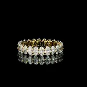 10K Yellow Gold Oval Cut Diamond Eternity Band with Shared Prong Setting