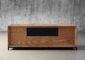 RAFAELA-86" AMERICAN RED OAK MEDIA CONSOLE WITH A HONEY FINISH