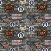 Air Force Military Camo USA Flag Sykel Cotton Fabric SYK-1338-AF
