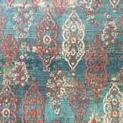 Arabesque with Turquoise Blue - Cotton Belle Futon Cover - Grade E