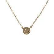 Tiny Smiley Face Disc Necklace