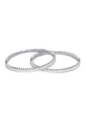 92.5 Sterling Silver Stone Studded Bangles Set of 2