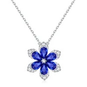 14K Gold and Diamond Sapphire Necklace