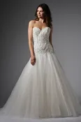 Wtoo 15719 Trumpet Wedding Dress with Lace Bodice and Tulle Skirt