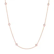 14k Fashionable Rose Gold 18'' Diamonds By The Yard Chain - 1.02ct V0177