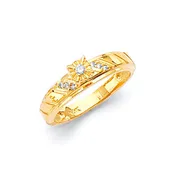 0.15 Carat Diamond High-Polish Engagement Ring in 14K Gold