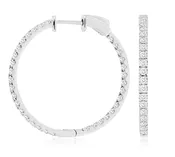 1.50ctw Inside Out Diamond Hoops in White Gold