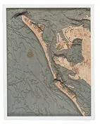 Anna Maria Island, Florida 3-D Nautical Wood Chart, Large, 24.5" x 31"