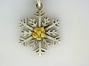 C027  Silver Med Snowflake with Nuggets