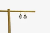 14k Gold Rhodium Plated Teardrop Lab Diamond Hook Earrings