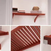 4 ft. Solid Wood Closet Shelving Kit - 12in. Red Mahogany - Factory Second