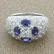 1.02 Carat Princess-Cut Diamond Sapphire Platinum Ring