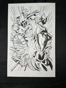 Black and White Inked Splash Art Page ~ Shadowhawk #4 — Little Giant Comics & Collectibles