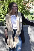 Cashmere Scarf | Long Ruffled Sand