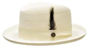 Bruno Capelo Men's Ivory Straw Godfather Homburg Summer Hat GF209