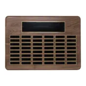American Walnut 48 Plate Perpetual Plaque with Black Steel Plates