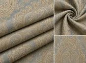 Ashoo Classic Damask Blue Gold Polyester Fabric