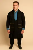 Black & Gold Men's Dupatta | Traditional Sherwani Stole for Weddings & Festive Wear