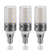 12W E14 E27 Led Candlestick Bulb AC85-265V Silver LED Corn Bulb Two-color Temperature Corn Lamp Equivalent to the Traditional 100 Watt 1400lm Led Chandelier Bulb