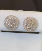 1.03 CARAT CERTIFIED LAB GROWN DIAMONDS 10 MM STERLING SILVER RHODIUM PLATED STUDS EARRINGS