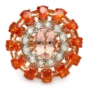 14k 11ctw Morganite Sapphire .40ct Diamond Ring