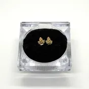 Black Hills Gold Grape Leaf Stud Earrings, 10K Tri-Color