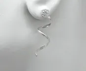 Earring Jackets, Solid Sterling Silver Spiral Smooth Jacket, Diamond Jackets, St