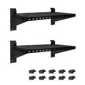 24 in. Heavy Duty Metal Shelves with Shoe & Hat Clips – 2 Pack