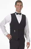 Banquet Server Uniform Package: Lay Down Collar Dress Shirt, Vest & Bow-Tie Set