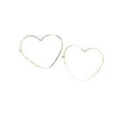 14k Yellow Gold Heart Hoop Earrings