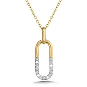 10K Yellow Gold Diamond Paper Clip Pendant