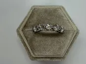 14k White Gold 7 Stone Genuine Lab Grown 2.05 Cttw Round Brilliant Cut Diamond Single Prong Band