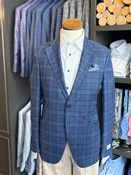ADMIRAL BLUE & PURPLE PLAID SOFT COAT, THE LABEL