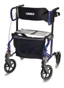 2-in-1 Rollator Transport Chair Combo – Lumex HybridLX Folding Walker Wheelchair