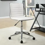 Adjustable Height Office Chair White and Chrome — Furniture Mattress Depot