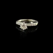 14K White Gold Diamond Engagement Ring — Trésor