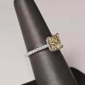 14K White Gold 2.82CTW Radiant Diamond Engagement Ring 2.07CT GIA F VS2 — Avior Jewelry