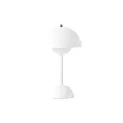 Flowerpot VP9 Portable Lamp by &Tradition | Matte White Verner Panton Table Light — Design Warehouse
