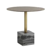 32" Kata Marble Based Iron Round Bistro Table