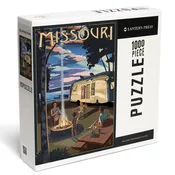 1000 Piece Puzzle Missouri, Retro Camper & Lake