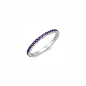 14K Gold Amethyst 3/4 Eternity Band