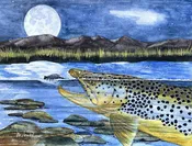 "Night Drama on the Creek" - giclee watercolor print by Mike Pepper — Saddletree Gallery & Framing
