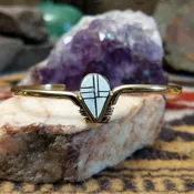 14K Gold Opal Teardrop Inlay Cuff by Hyson Craig GJ-BRC-0322