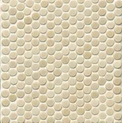 360° 3/4" Penny Round Glazed Porcelain Mosaic 12X12 Beige Matte